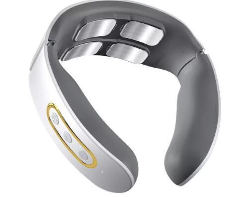 rechargeable smart EMS neck massager with heat compress for cervical spine pain relief