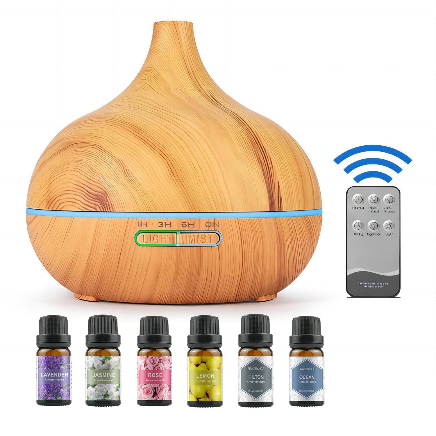 Deluxe Aromatherapy Diffuser Set – 550mL + 6 Essential Oils
