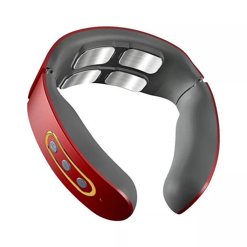 rechargeable smart EMS neck massager with heat compress for cervical spine pain relief