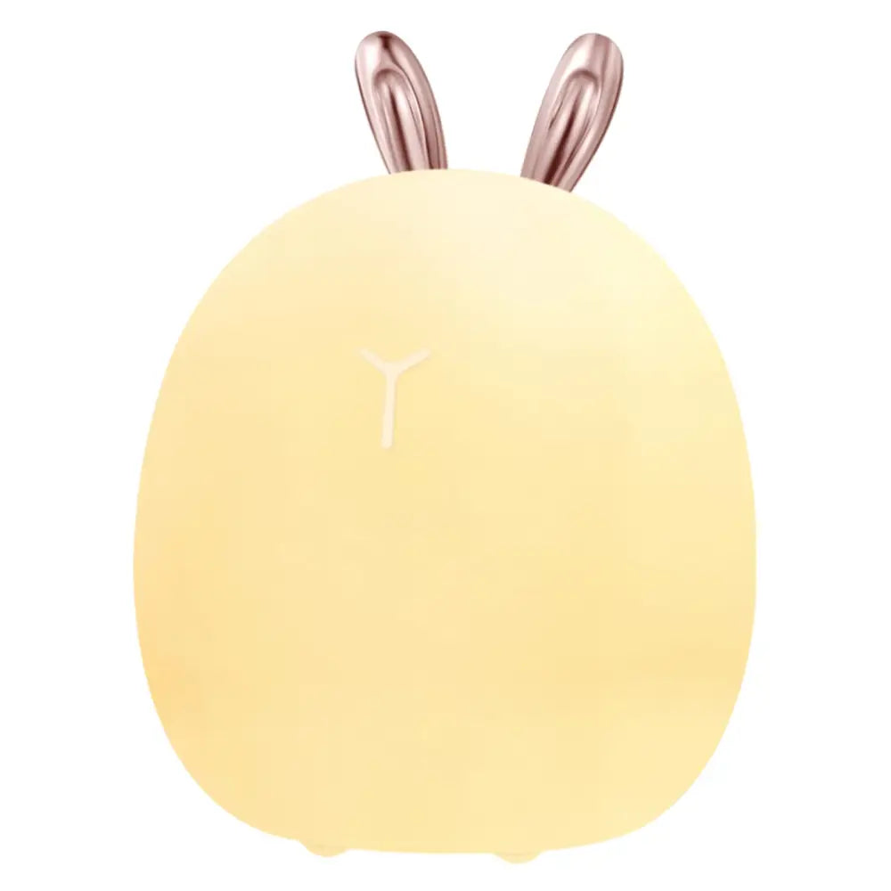  BPA-free squishy silicone bunny night light for baby nursery with tap control