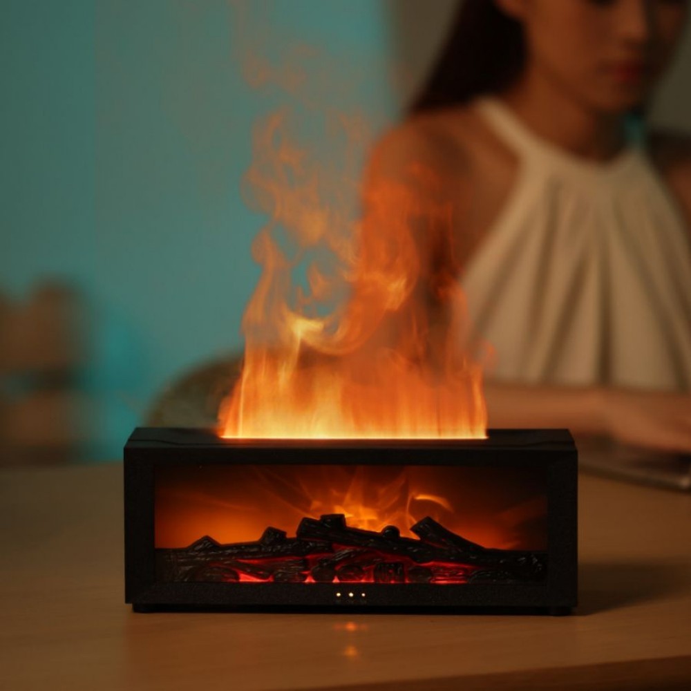 Fireplace Flame Diffuser – Realistic Flame + Remote (150 mL)