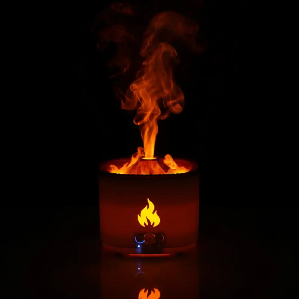 ultrasonic flame diffuser with dual mist modes and ambient light for essential oils