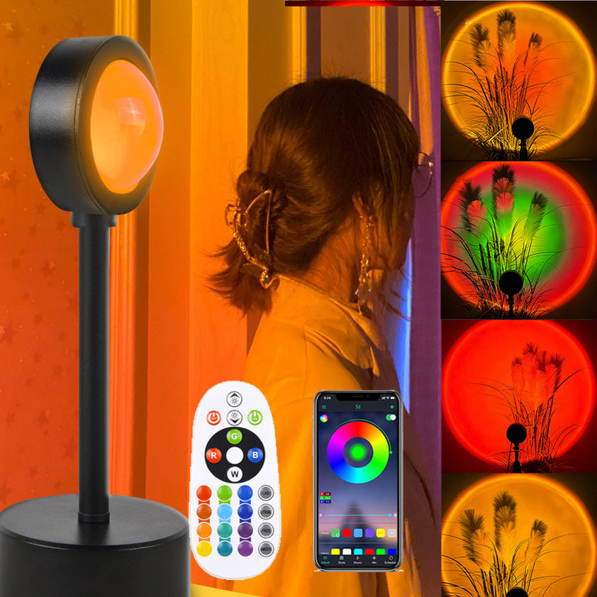 aesthetic app controlled RGB sunset projector lamp for golden hour photography